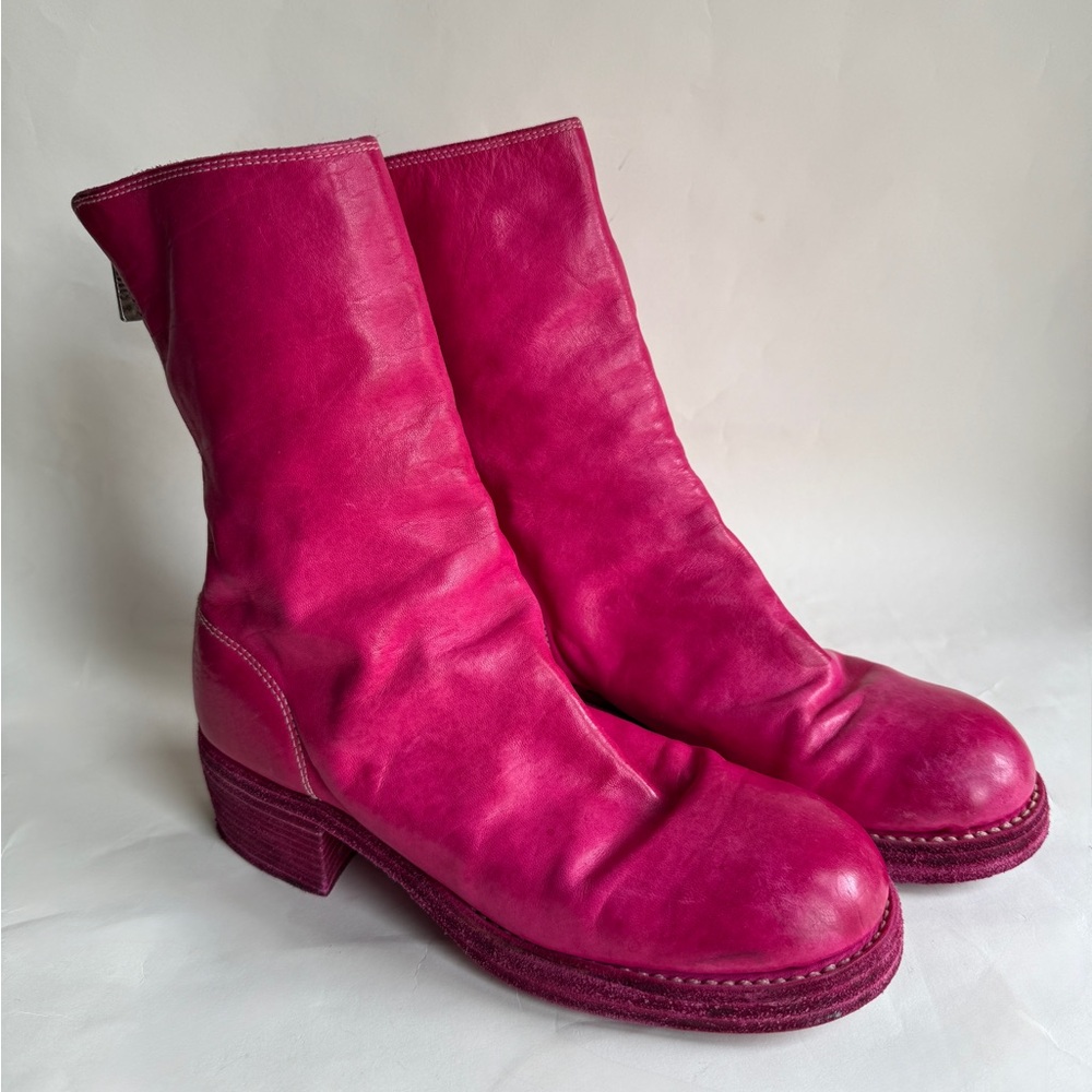 Guidi made in Italy pink leather boots